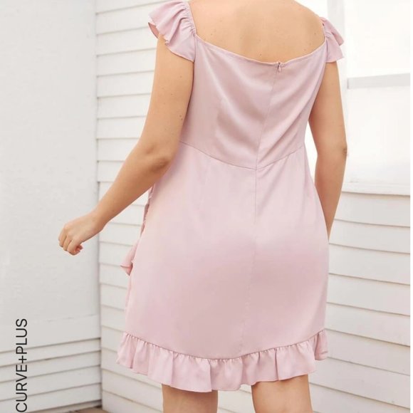 womens 0XL shein Curve Pink Mini Dress 0XL - Picture 6 of 16